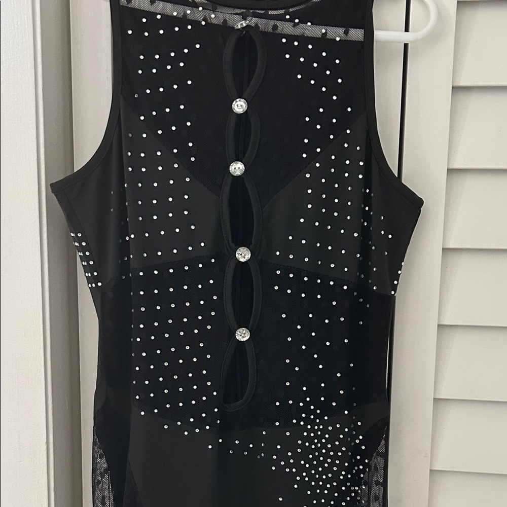 Black Sleeveless jumpsuit  with Rhinestone Detail